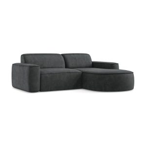 LaMiaSofa hoekbank rechts Melissa – chenille stof – donkergrijs – 224x LaMiaSofa hoekbank rechts Melissa – chenille stof – donkergrijs – 224x