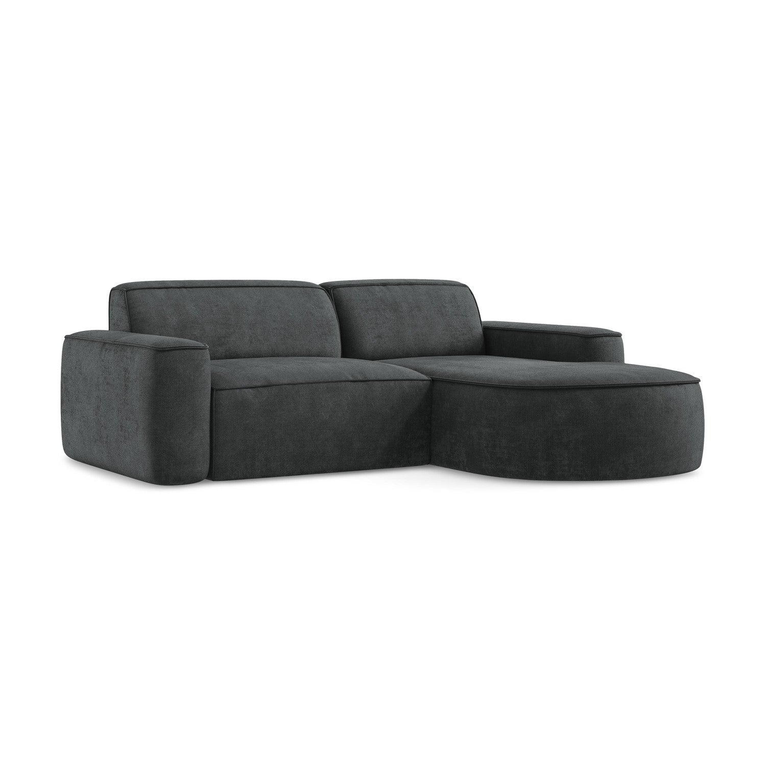 LaMiaSofa hoekbank rechts Melissa - chenille stof - donkergrijs - 224x