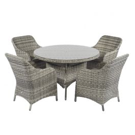 "Miami" Dining tuinset wicker naturel – Cappucino Beige – Pure Garden & Living