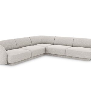 Micadoni Symmetrische hoekbank Miley 5-zits, chenille, lichtgrijs – 25 Micadoni Symmetrische hoekbank Miley 5-zits, chenille, lichtgrijs – 25