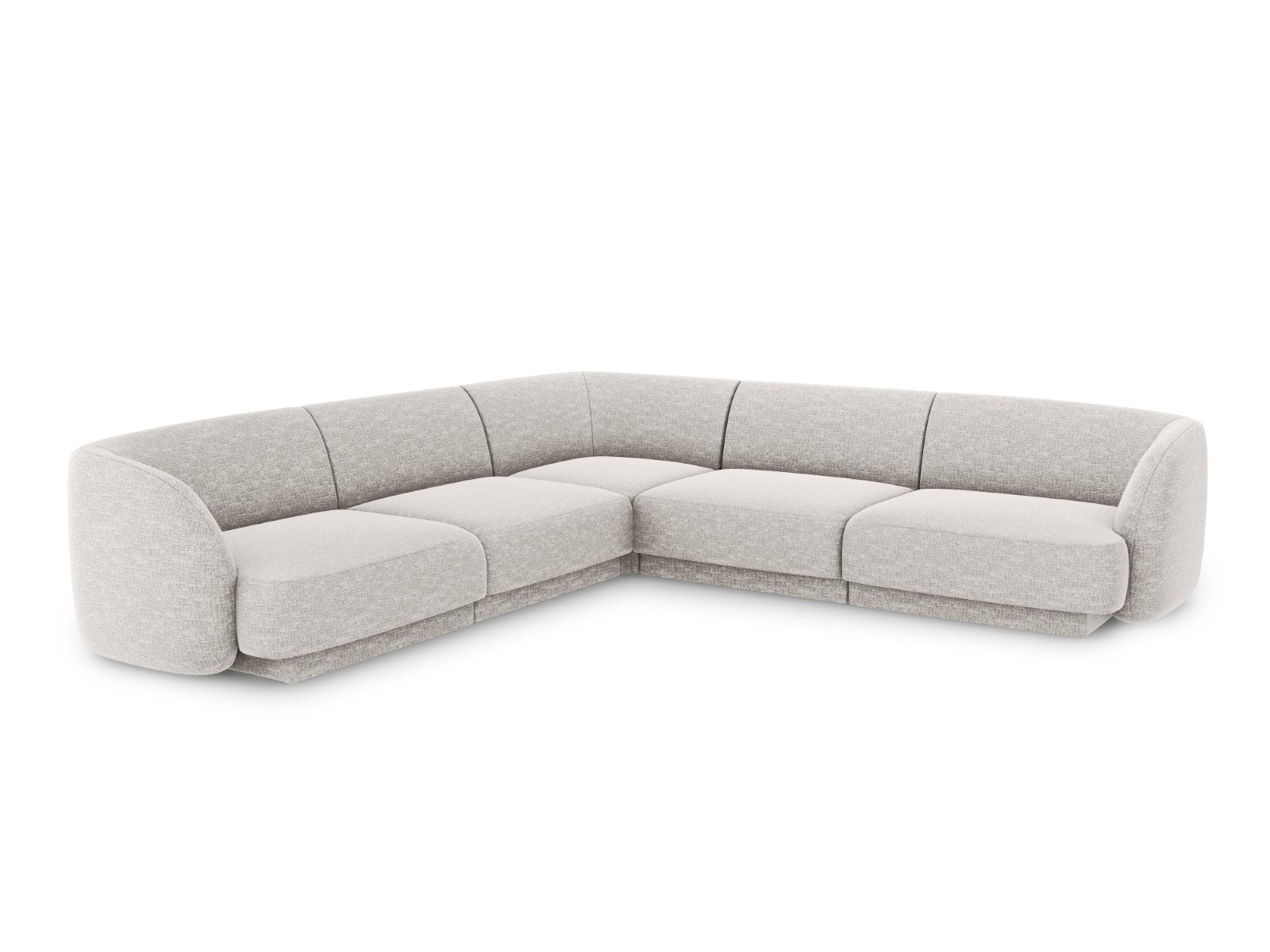 Micadoni Symmetrische hoekbank Miley 5-zits, chenille, lichtgrijs - 25