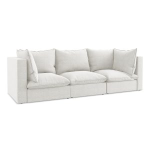 LaMiaSofa 3-zits bank Ravenna – bouclé – wit – 255x90x77
