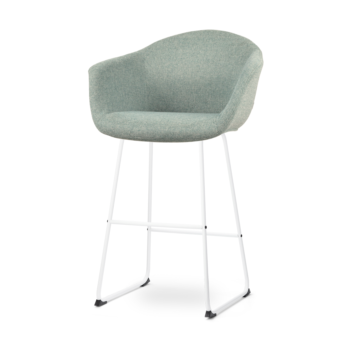 Nolon Nino-Otis Barkruk Zacht Groen - met Armleuning - Wit - 75 cm