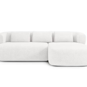 Micadoni rechter hoekbank Jenny 5-zits, boucle ivoor – 145x225x73cm Micadoni rechter hoekbank Jenny 5-zits, boucle ivoor – 145x225x73cm