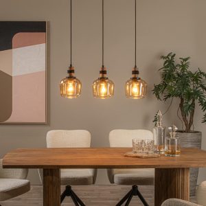 Lucide hanglamp ILONA – 3xE27 – Amber Lucide hanglamp ILONA – 3xE27 – Amber
