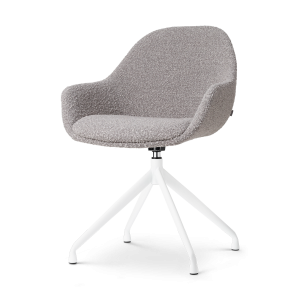 Nolon Nola-Mae Eetkamerstoel Bouclé Taupe – Draaibaar Wit Onderstel Nolon Nola-Mae Eetkamerstoel Bouclé Taupe – Draaibaar Wit Onderstel