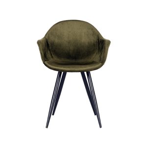 LABEL51 Eetkamerstoel Forli – Groen Velvet – Zithoogte 48cm – Set van