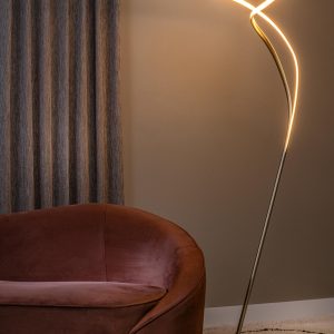 Lucide vloerlamp SARDANA – Geïntegreerde LED – Mat Goud / Messing Lucide vloerlamp SARDANA – Geïntegreerde LED – Mat Goud / Messing