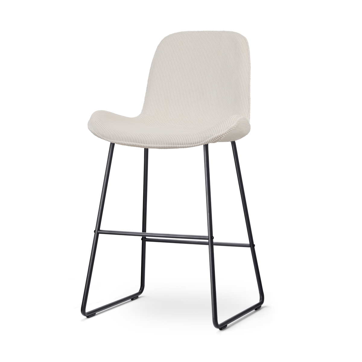 Nolon Nino-Fé Barkruk Ribstof Créme - Zwart Onderstel - 65 cm