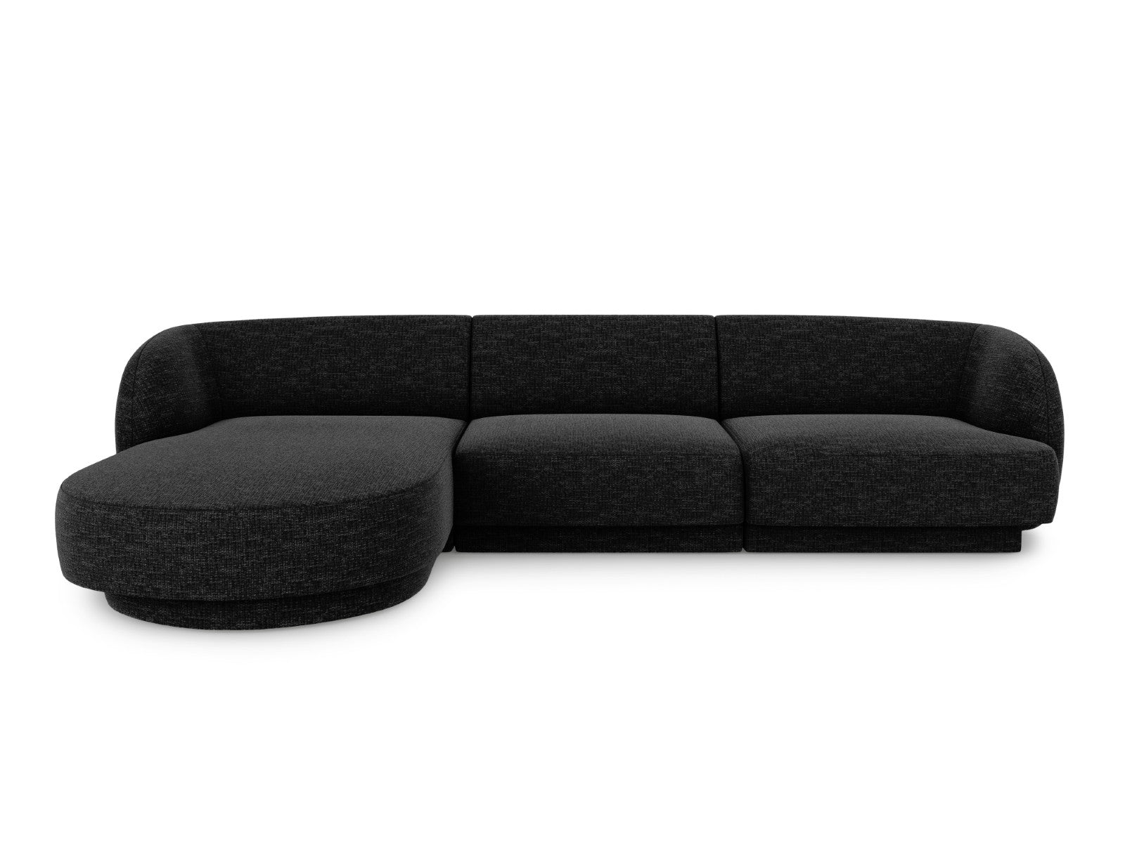 Micadoni linker hoekbank Miley 4-zits, structurele stof antraciet - 15