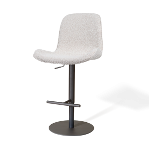 Nolon Niva-Fé tulp barkruk bouclé beige – verstelbaar – zwarte poten Nolon Niva-Fé tulp barkruk bouclé beige – verstelbaar – zwarte poten