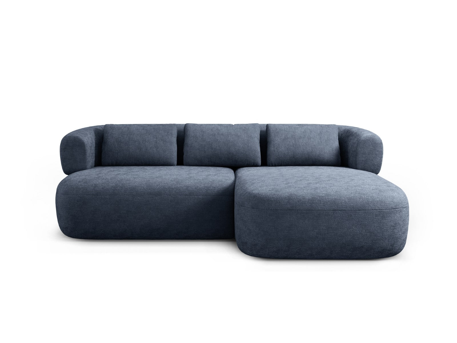 Micadoni rechter hoekbank Jenny 5-zits, chenille donkerblauw - 145x200