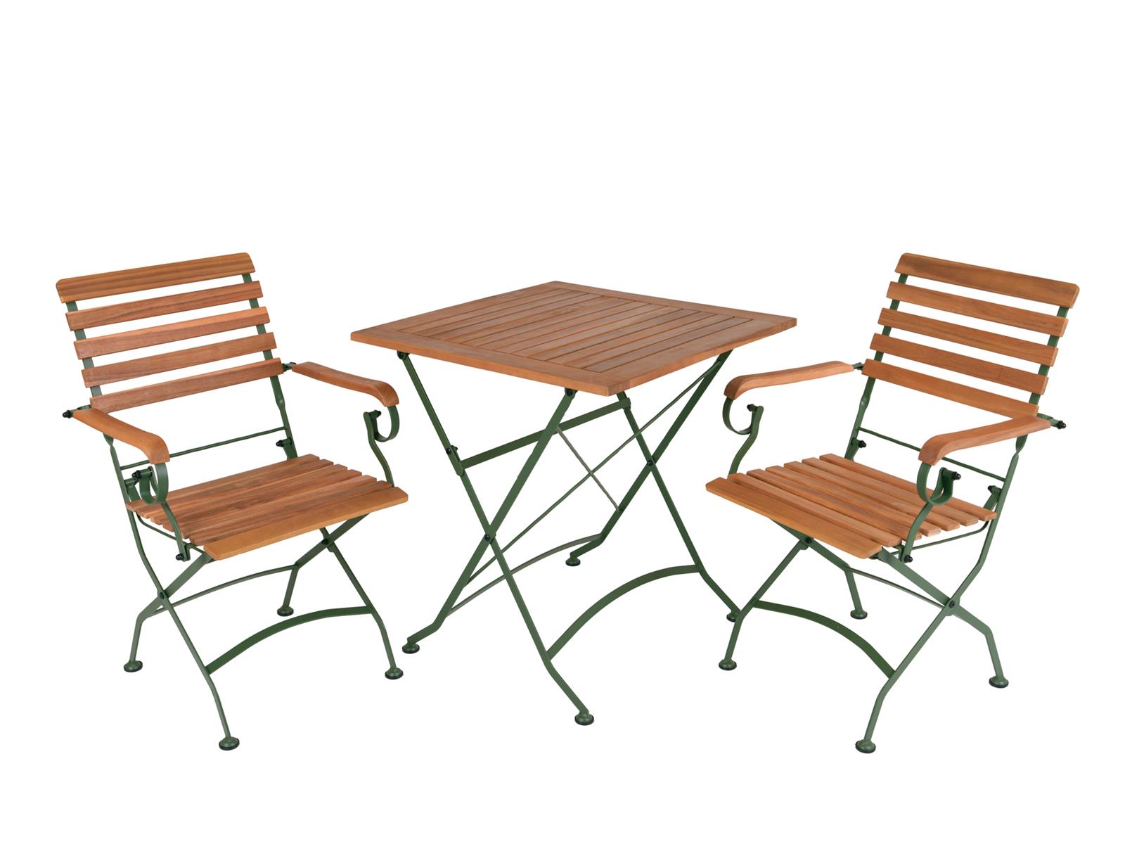 MaximaVida inklapbare vierkante acacia bistro set Toscana 70 cm olijfg
