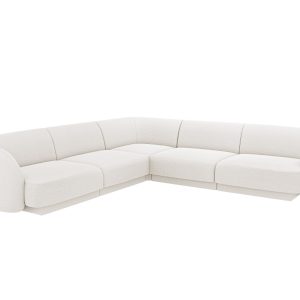 Micadoni Symmetrische hoekbank Miley 5-zits, boucle wit – 255x255x70cm Micadoni Symmetrische hoekbank Miley 5-zits, boucle wit – 255x255x70cm