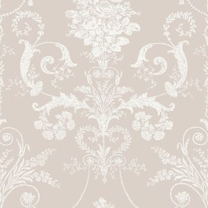 Laura Ashley Vliesbehang – Josette White & Dove Grey – 10mx52cm Laura Ashley Vliesbehang – Josette White & Dove Grey – 10mx52cm