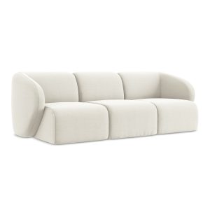 LaMiaSofa 3-zits bank Cervo – velours – lichtbeige – 244x94x75