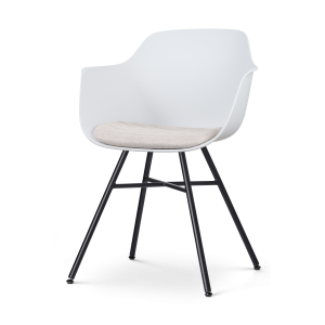 Nolon Noa-Liz Eetkamerstoel Wit – Beige Kussen – Zwarte Poten Nolon Noa-Liz Eetkamerstoel Wit – Beige Kussen – Zwarte Poten
