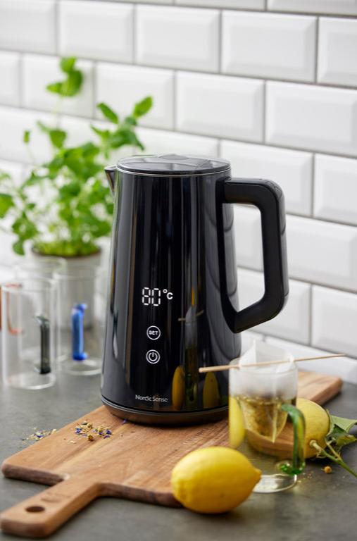 Nordic Sense digitale waterkoker, 1,5L, zwart
