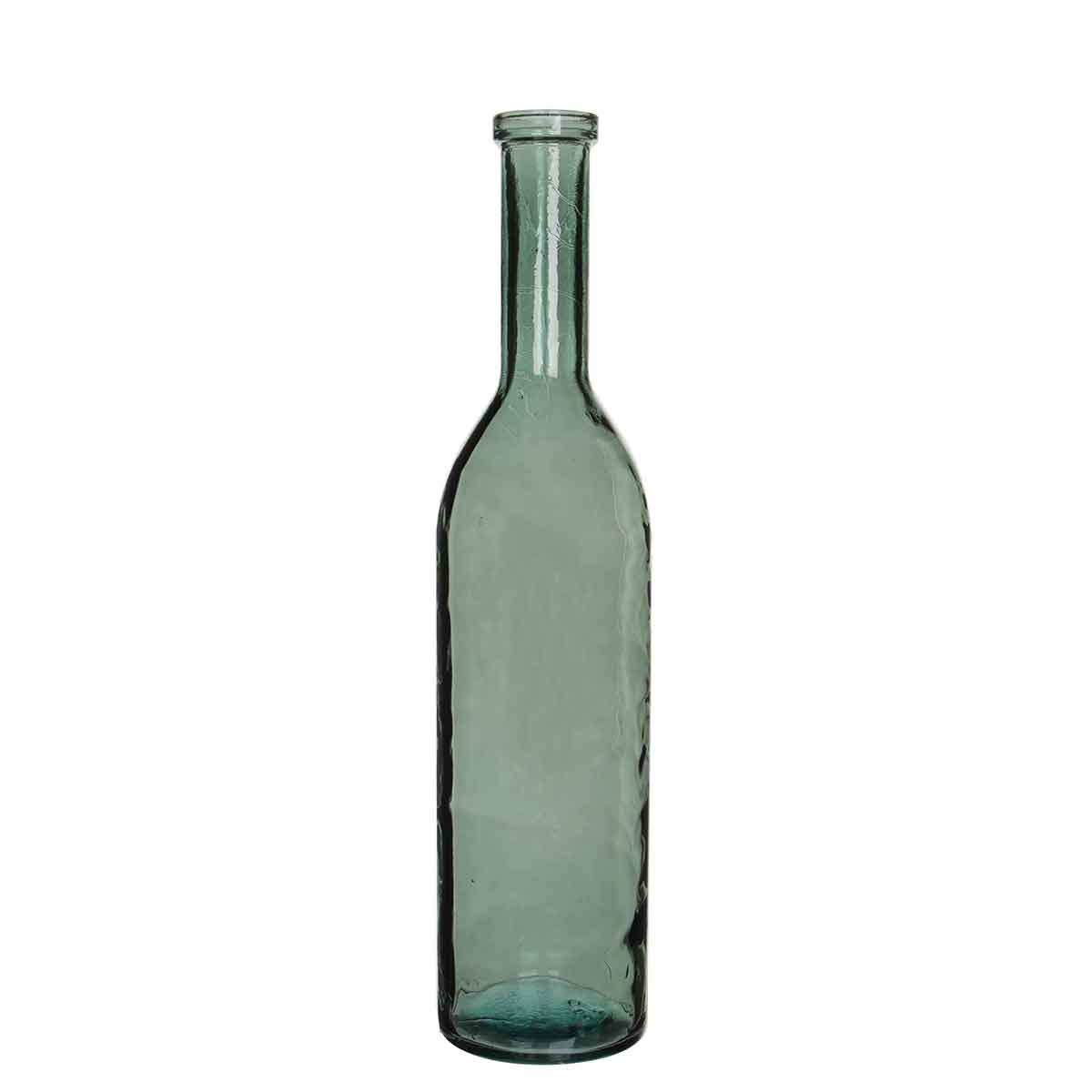 Mica Decorations Rioja Fles Vaas - H75 x Ø18 cm - Gerecycled Glas - Gr