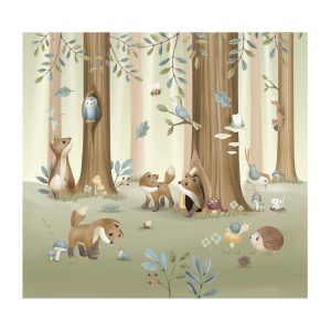 Little Dutch Fotobehang Forest Friends 280×300 Little Dutch Fotobehang Forest Friends 280×300