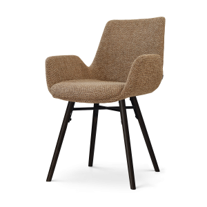 Nolon Nena-Eef eetkamerstoel bruin blend – zwart houten onderstel Nolon Nena-Eef eetkamerstoel bruin blend – zwart houten onderstel