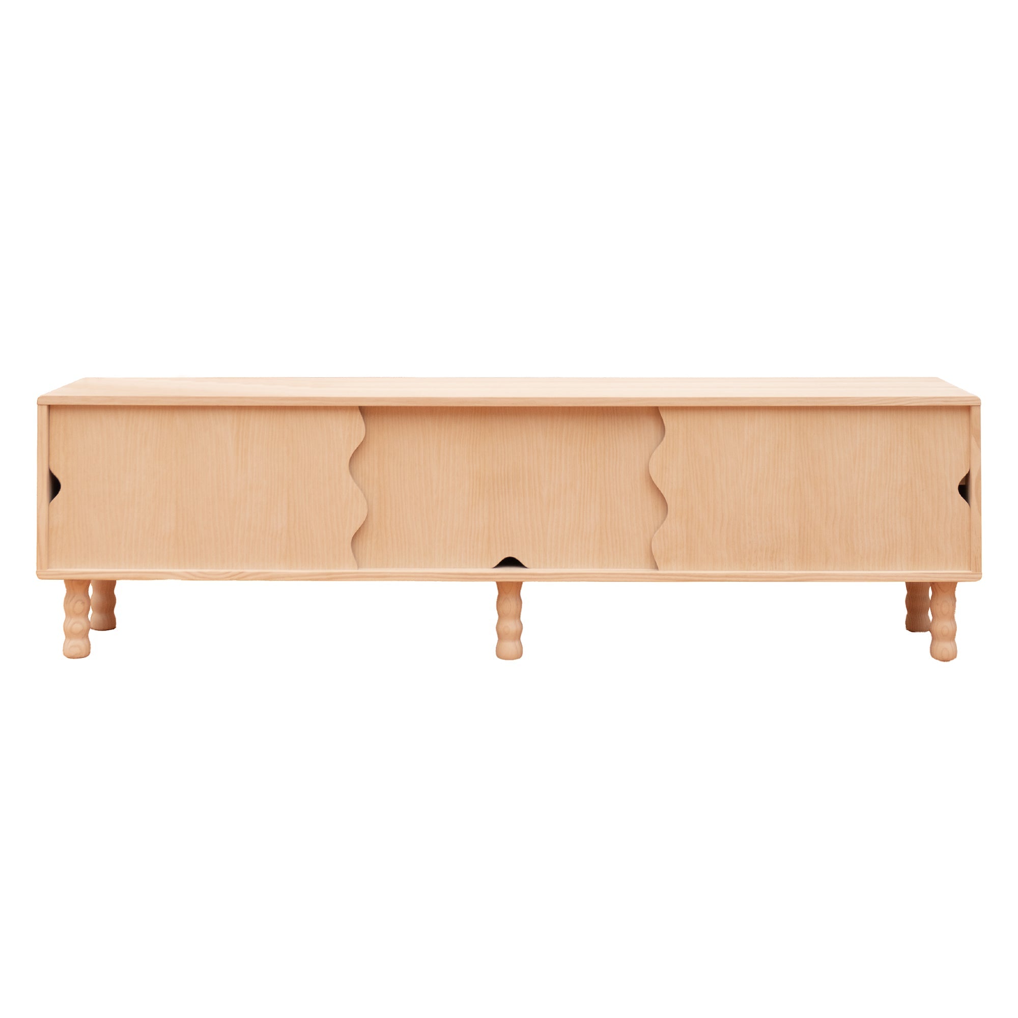 Naan Furniture TV meubel Malaret - Natuurlijk grenen ongelakt - 3 deur