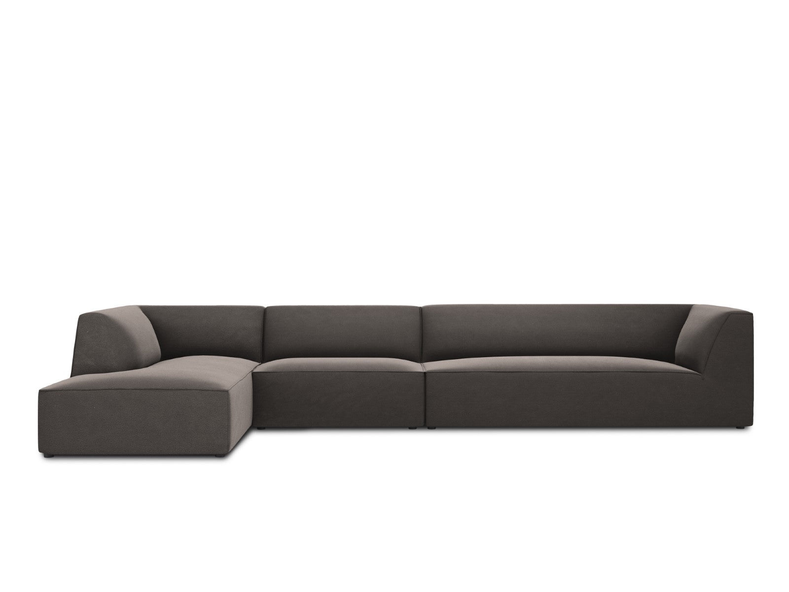 Micadoni linker hoekbank Ruby 5-zits, flueel, donkergrijs - 180x366x69