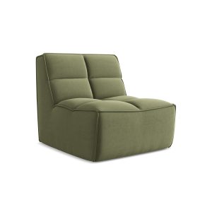 LaMiaSofa Bankmodule midden Belluno – velours – olijf – 80x93x75