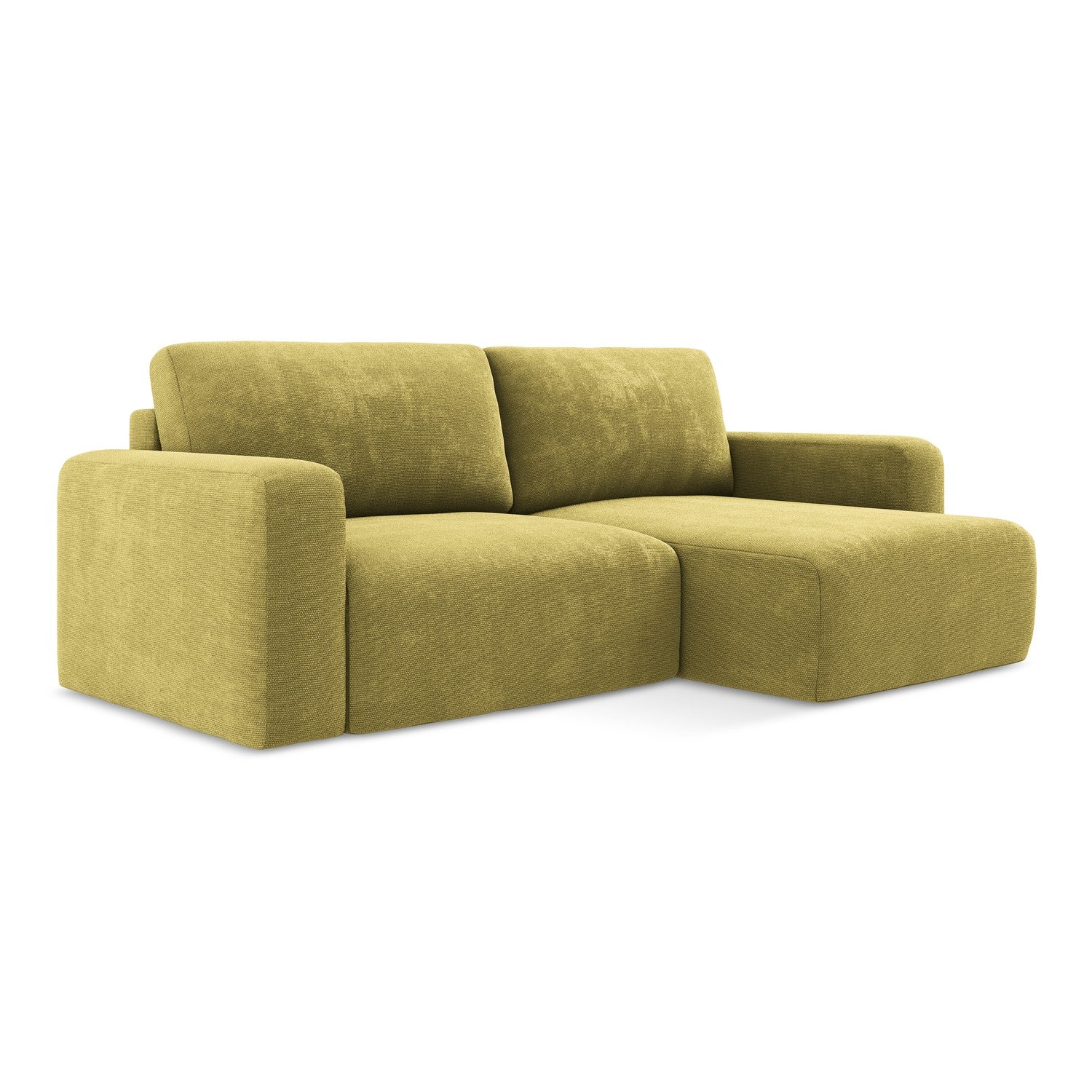 LaMiaSofa hoekbank rechts Ostia - chenille stof - limoengroen - 244x14