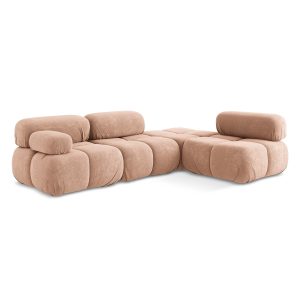 LaMiaSofa hoekbank rechts Sanremo – chenille stof – perzik – 285x190x7 LaMiaSofa hoekbank rechts Sanremo – chenille stof – perzik – 285x190x7