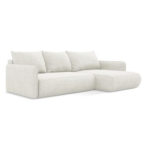 LaMiaSofa hoekbank rechts Palermo – chenille stof – wit – 240x148x86 LaMiaSofa hoekbank rechts Palermo – chenille stof – wit – 240x148x86