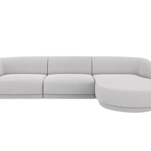 Micadoni rechter hoekbank Miley 4-zits, boucle lichtgrijs – 156x255x70 Micadoni rechter hoekbank Miley 4-zits, boucle lichtgrijs – 156x255x70