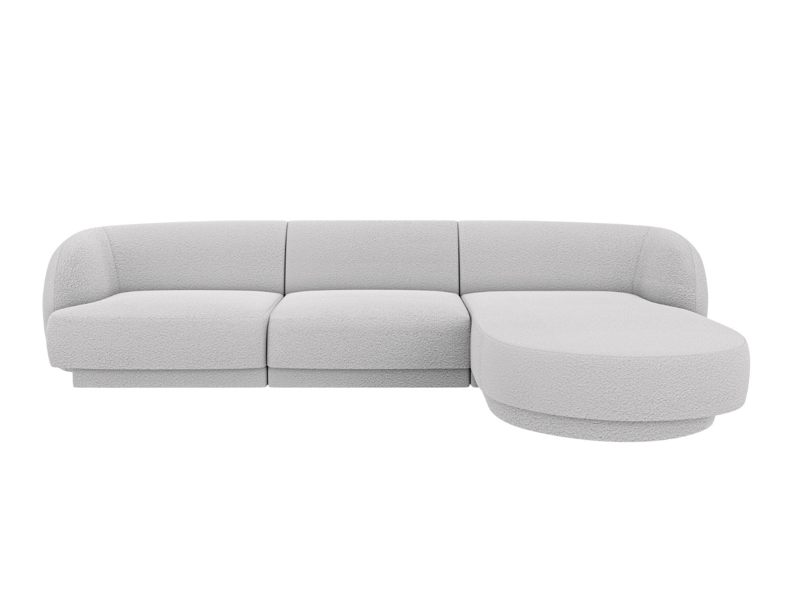 Micadoni rechter hoekbank Miley 4-zits, boucle lichtgrijs - 156x255x70