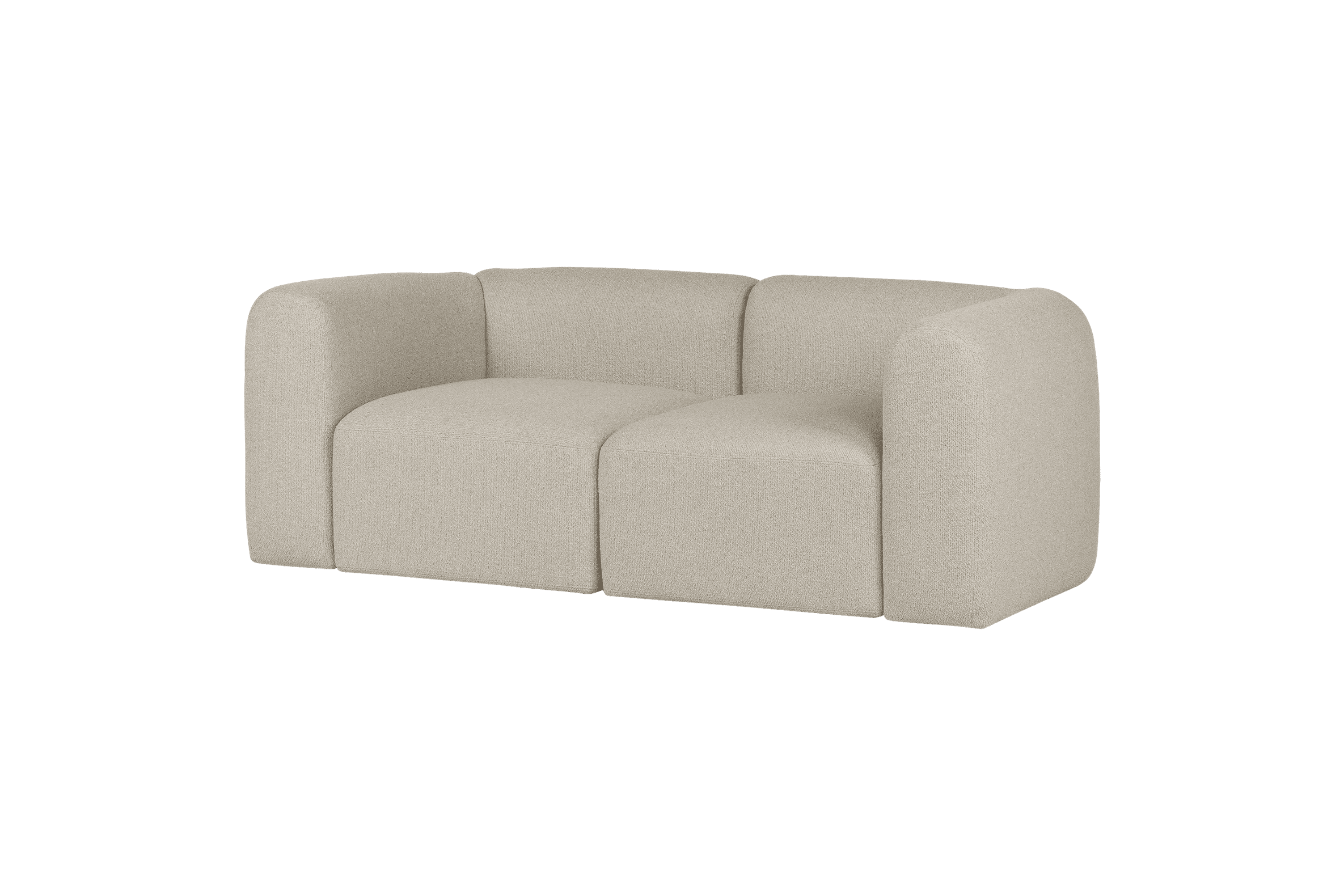 noo.ma Flom 2-zits bank - Desert Beige bouclé, soft comfort