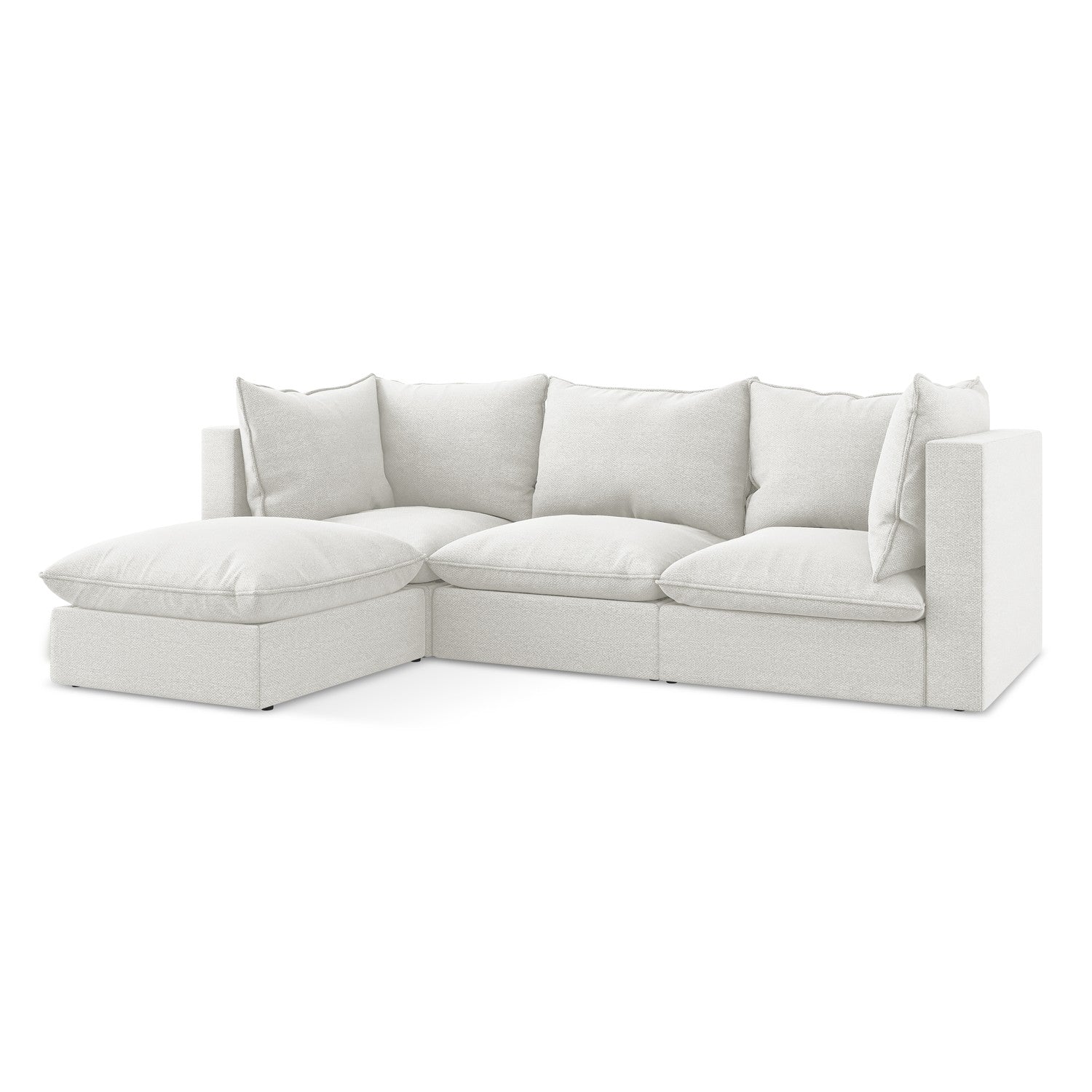 LaMiaSofa hoekbank links Ravenna - bouclé - wit - 255x165x77