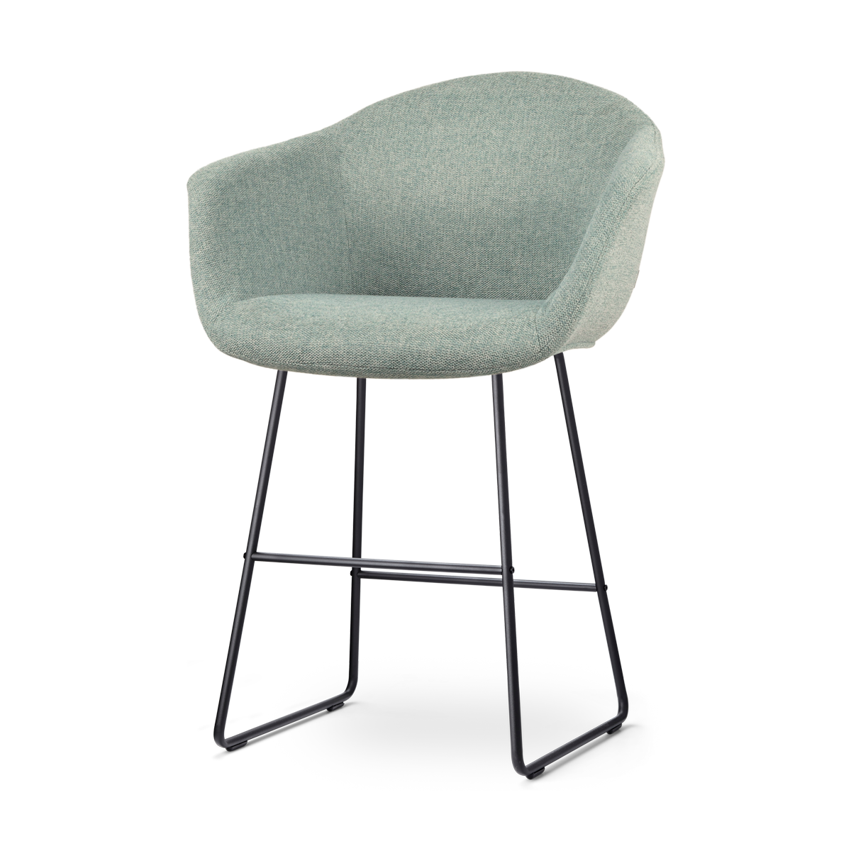 Nolon Nino-Otis Barkruk Zacht Groen - met Armleuning - Zwart - 65 cm