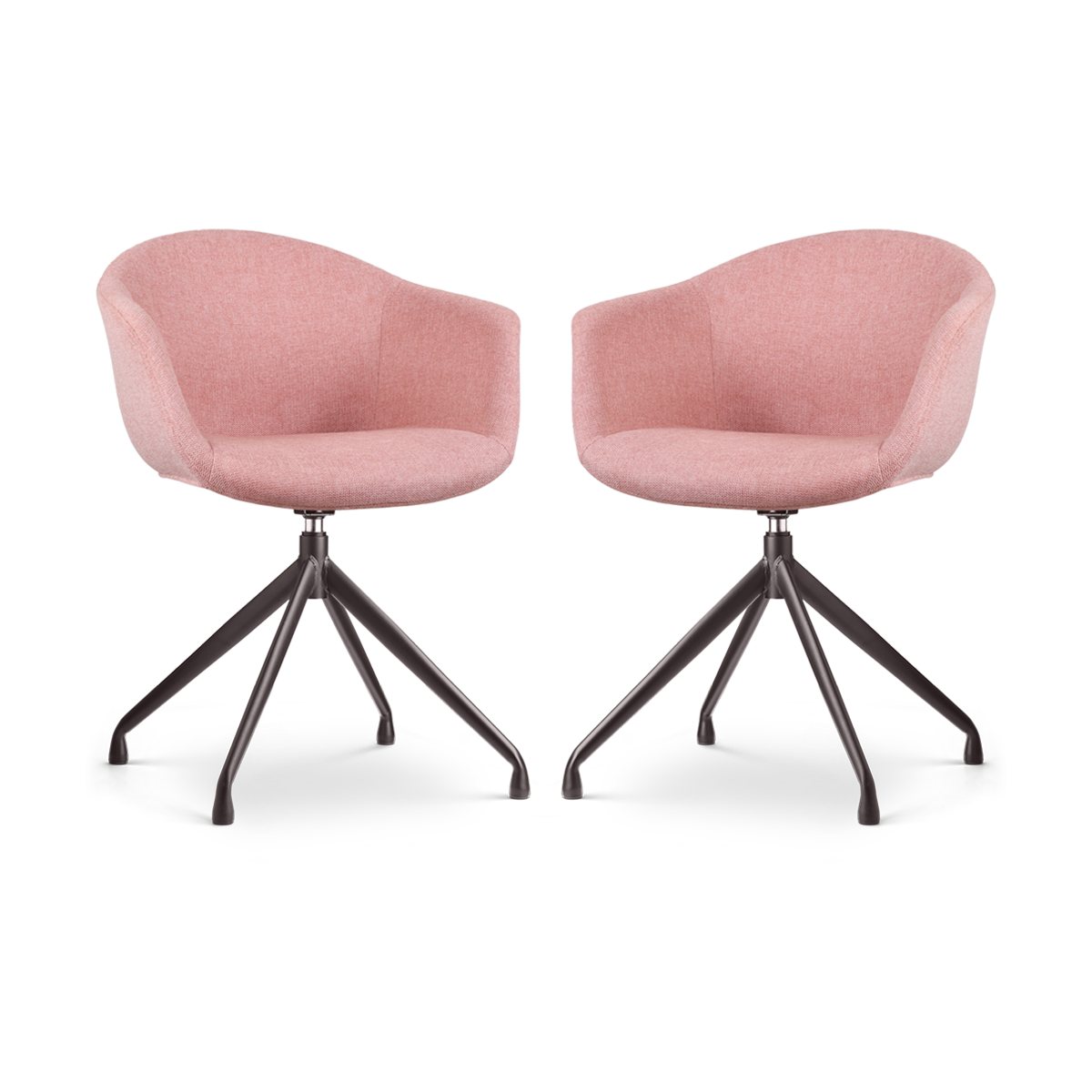 Nolon Nola-Otis Draaibare Eetkamerstoelen Set - Zacht Roze- Zwart
