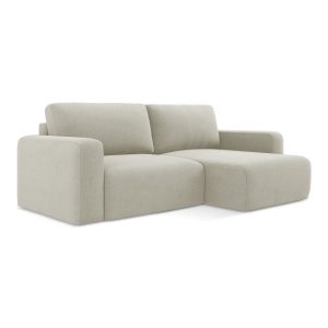 LaMiaSofa hoekbank rechts Ostia – textuurstof – lichtbeige – 244x149x7