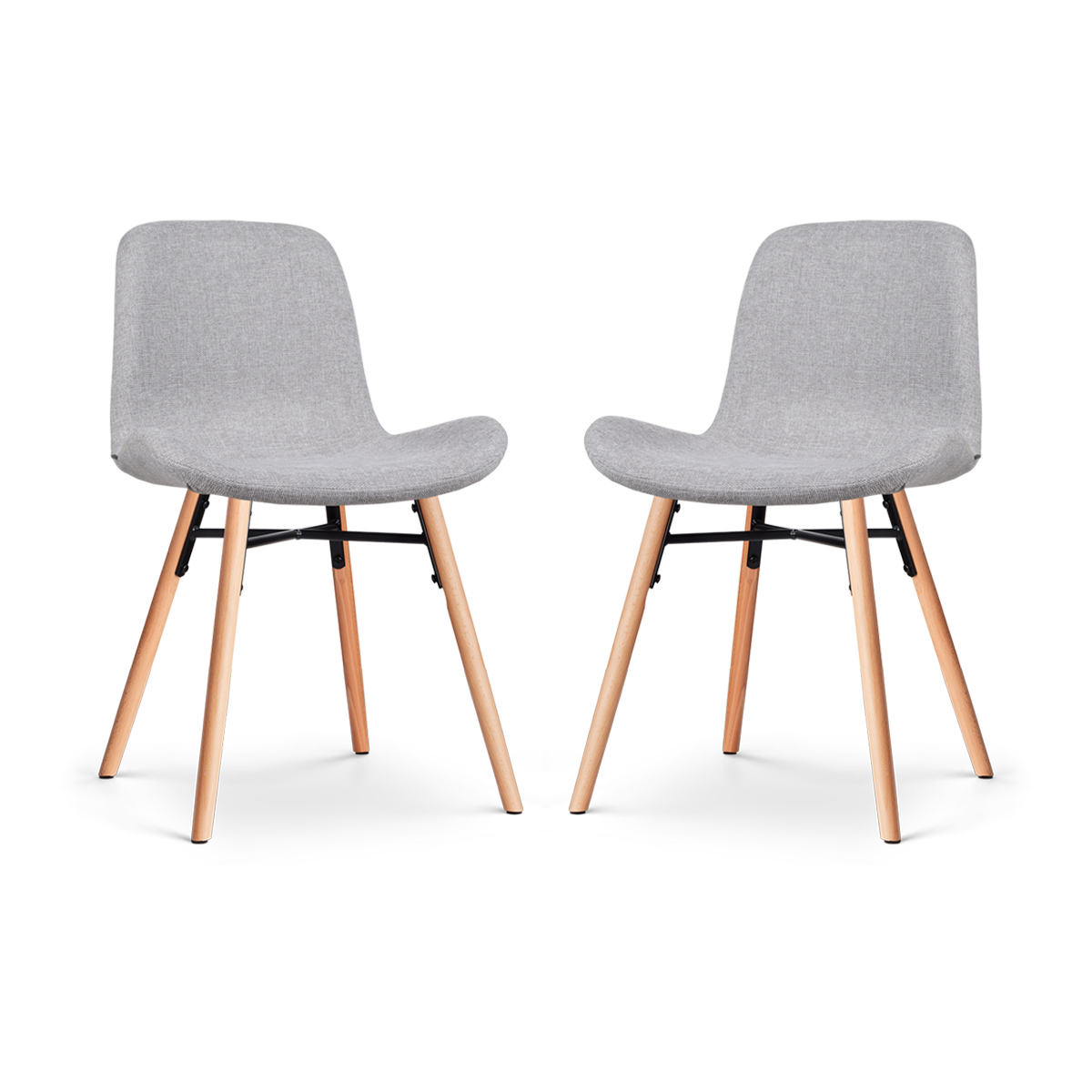 Nolon Nena-Fé Eetkamerstoelen Set van 2 - Lichtgrijs - Hout