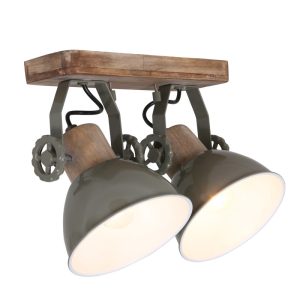Mexlite spot gearwood – 2 lichts – 32x 17 cm – groen Mexlite spot gearwood – 2 lichts – 32x 17 cm – groen