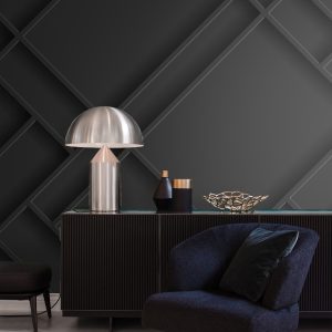 Origin Wallcoverings fotobehang wandpanelen diagonaal zwart – 200 x 27 Origin Wallcoverings fotobehang wandpanelen diagonaal zwart – 200 x 27