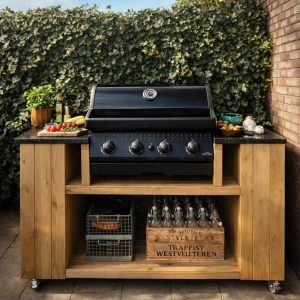 Patton Gasbarbecue 3 + 1 opus inbouw – zwart