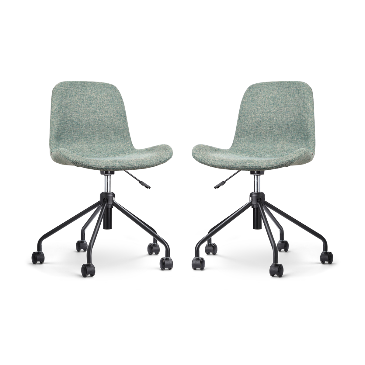 Nolon Nout-Fé Bureaustoelen Set van 2 - Zacht groen - Zwart Onderstel