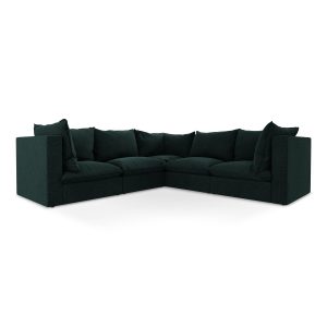 LaMiaSofa Modulaire hoekbank Ravenna – velours – grijsgroen – 255x255x LaMiaSofa Modulaire hoekbank Ravenna – velours – grijsgroen – 255x255x