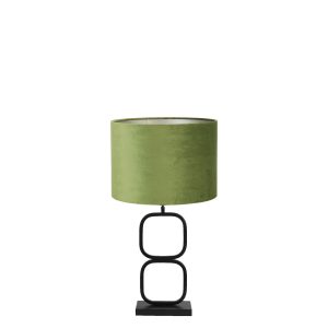 Light & Living tafellamp Lutika/Velours – zwart, groen – 30x30x67cm Light & Living tafellamp Lutika/Velours – zwart, groen – 30x30x67cm