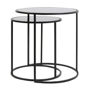 Light & Living bijzettafel DUARTE – Ø50x52cm – zwart – Set van 2 Light & Living bijzettafel DUARTE – Ø50x52cm – zwart – Set van 2