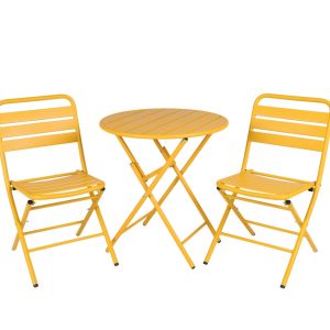 MaximaVida inklapbare ronde bistroset Max okergeel 70 cm- extra zware MaximaVida inklapbare ronde bistroset Max okergeel 70 cm- extra zware