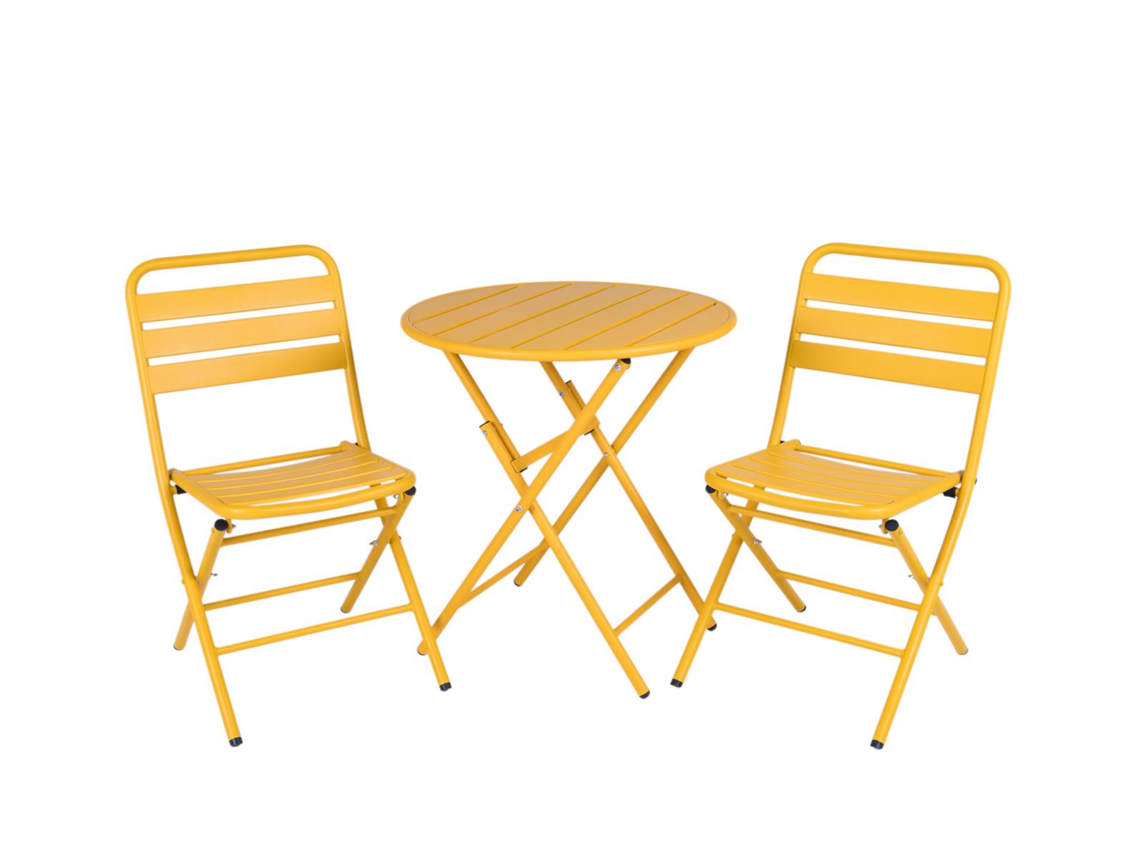 MaximaVida inklapbare ronde bistroset Max okergeel 70 cm- extra zware
