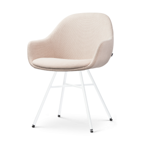 Nolon Noa-Mae Eetkamerstoel Beige – Armleuning – Witte Poten Nolon Noa-Mae Eetkamerstoel Beige – Armleuning – Witte Poten