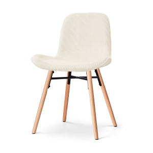 Nolon Nena-Fé Eetkamerstoel Rib Beige – Houten Onderstel Nolon Nena-Fé Eetkamerstoel Rib Beige – Houten Onderstel